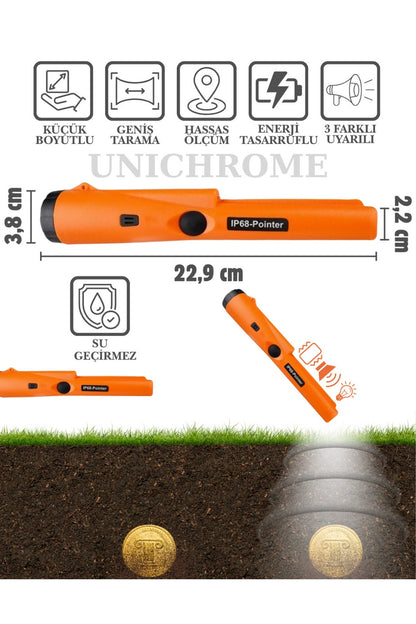 Yeraltı Su Geçirmez LP68 Altın Metal El Dedektörü