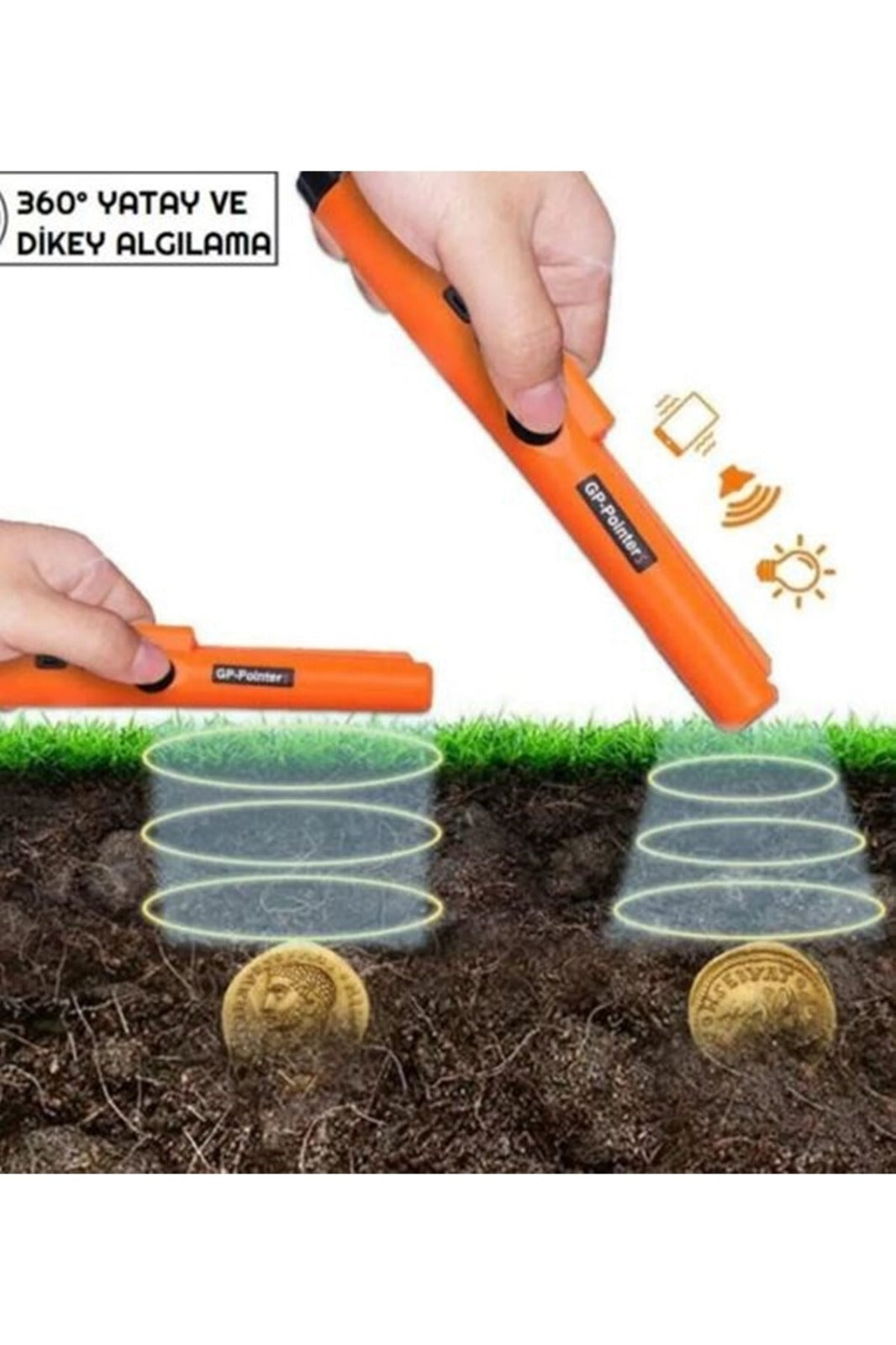 Yeraltı Su Geçirmez LP68 Altın Metal El Dedektörü